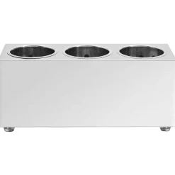 vidaXL Cocina Y Comedor-Soporte para cubiertos 3 rejillas acero inoxidable rectangular