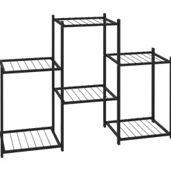 vidaXL Soporte para flores de hierro negro 83x25x60 cm Discount