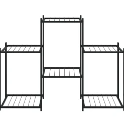 vidaXL Soporte para flores de hierro negro 83x25x60 cm Discount