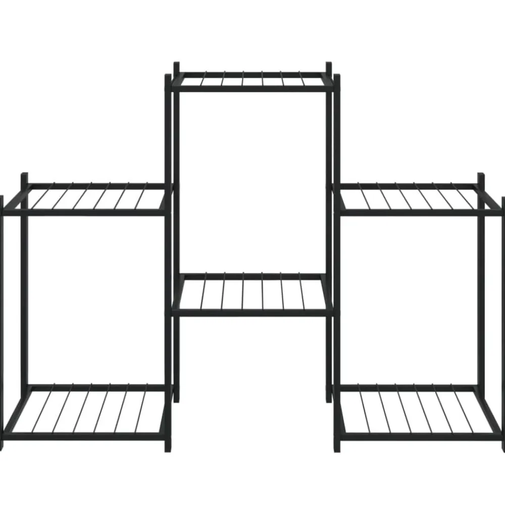 vidaXL Soporte para flores de hierro negro 83x25x60 cm Discount