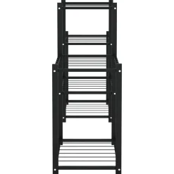 vidaXL Soporte para flores de hierro negro 83x25x60 cm Discount
