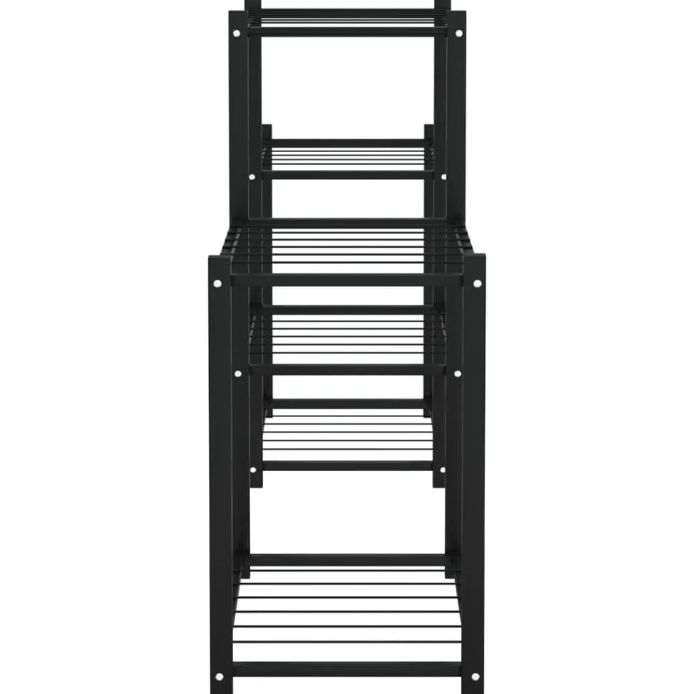vidaXL Soporte para flores de hierro negro 83x25x60 cm Discount