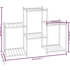 vidaXL Soporte para flores de hierro negro 83x25x60 cm Discount