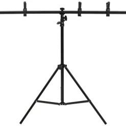vidaXL Soporte para fondos en forma de T negro 91x60x(70-200) cm New