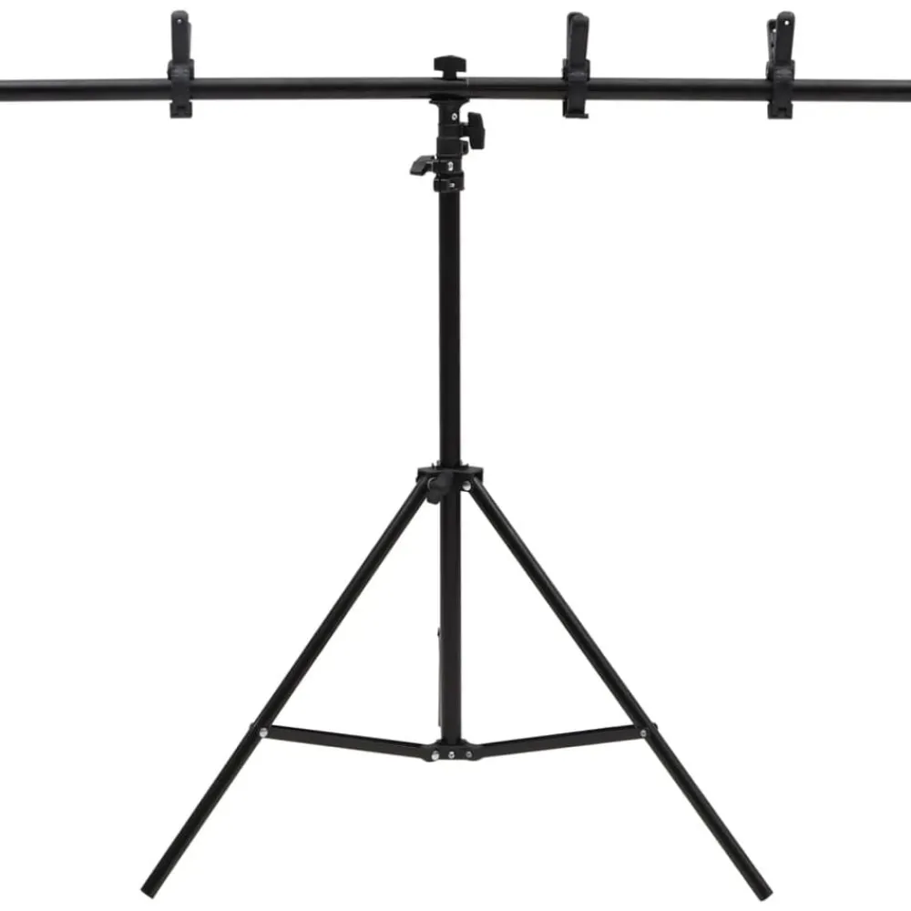 vidaXL Soporte para fondos en forma de T negro 91x60x(70-200) cm New