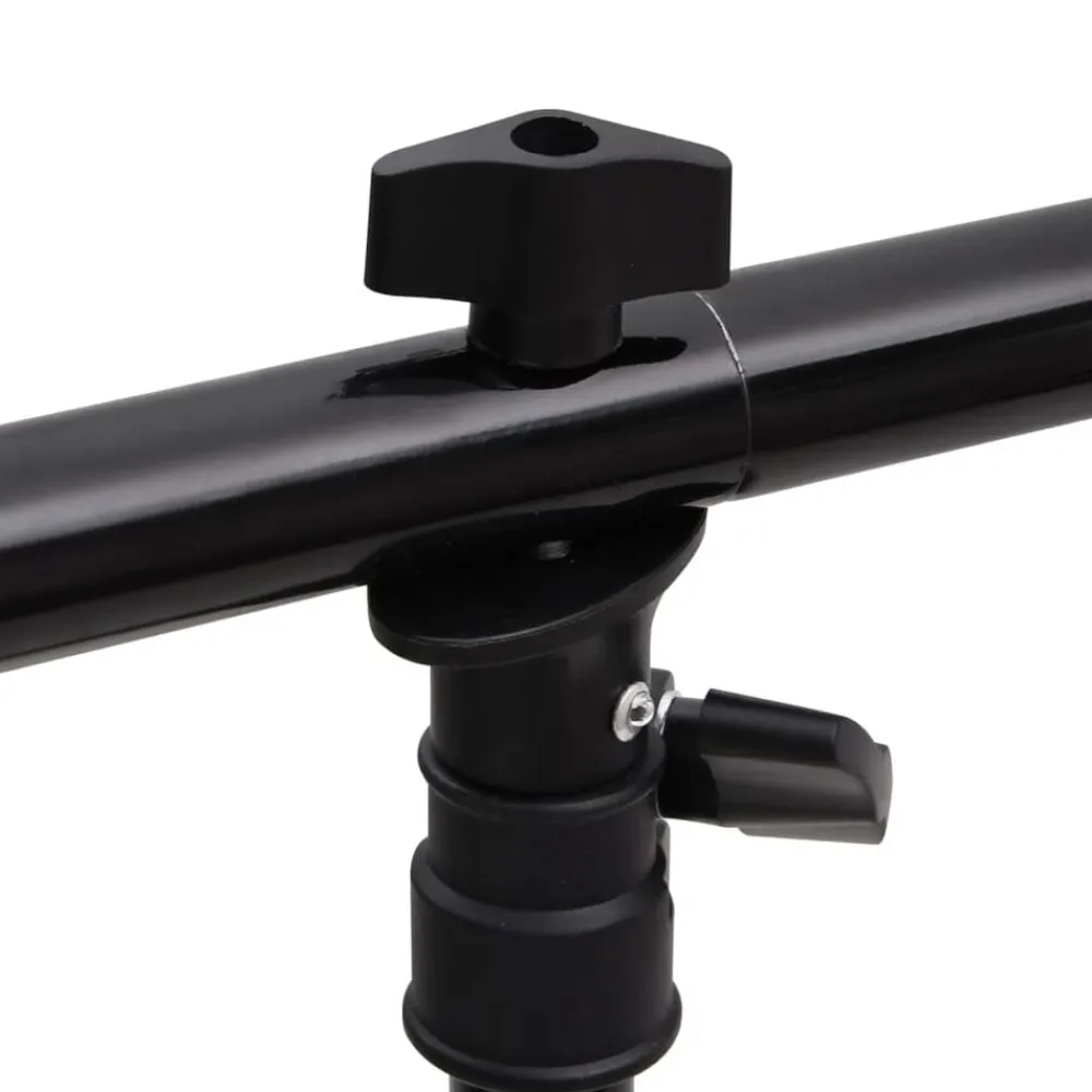 vidaXL Soporte para fondos en forma de T negro 91x60x(70-200) cm New