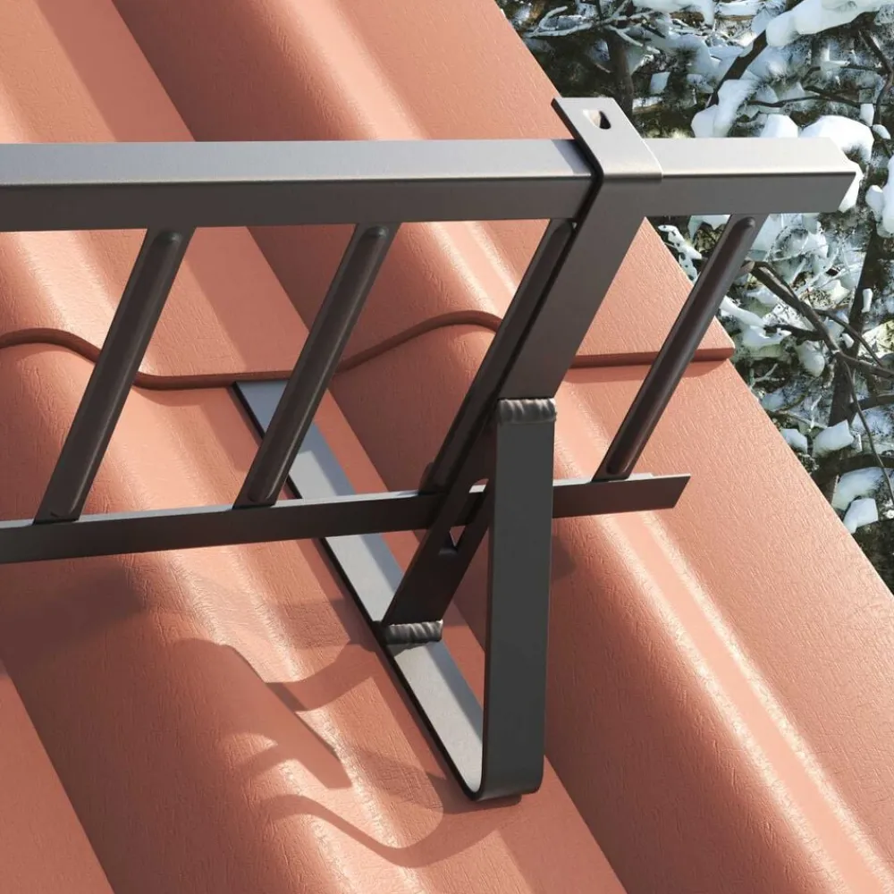 vidaXL Soporte para Guardia de Nieve 29,5 x 3 x 34,5 cm Acero Negro Clearance