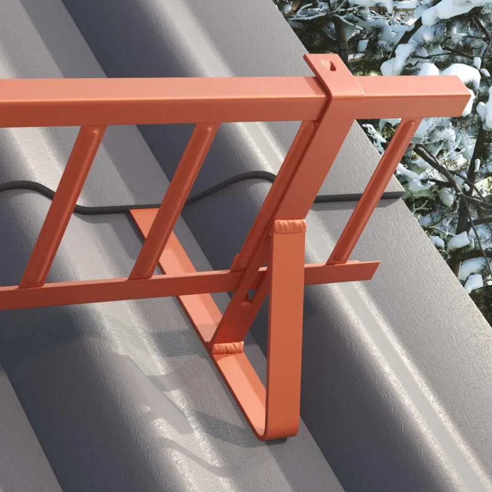 vidaXL Soporte para Guardia de Nieve 29,5 x 3 x 34,5 cm Acero Rojo New