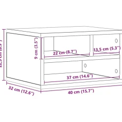vidaXL Soporte para Impresora 40 x 32 x 22,5 cm Roble negro Clearance