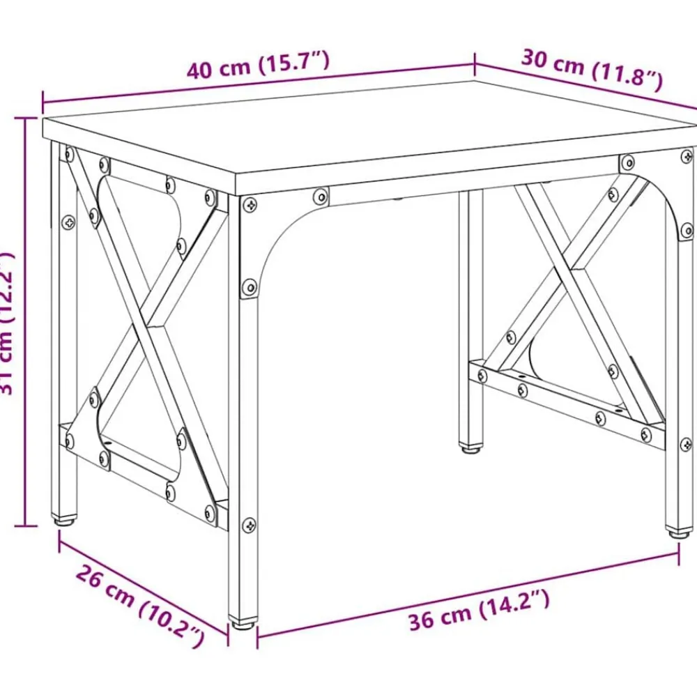 vidaXL Soporte para Impresora Roble artesanal 40 x 30 x 31 cm Roble artisan Sale