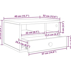 vidaXL Electrónica-Soporte para Impresora con cajón 40 x 32 x 24 cm