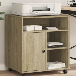 vidaXL Soporte para impresora con ruedas 60x50x67 cm Roble Sonoma Online