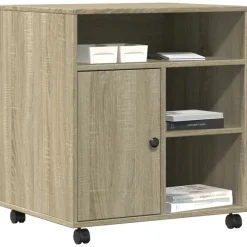 vidaXL Soporte para impresora con ruedas 60x50x67 cm Roble Sonoma Online