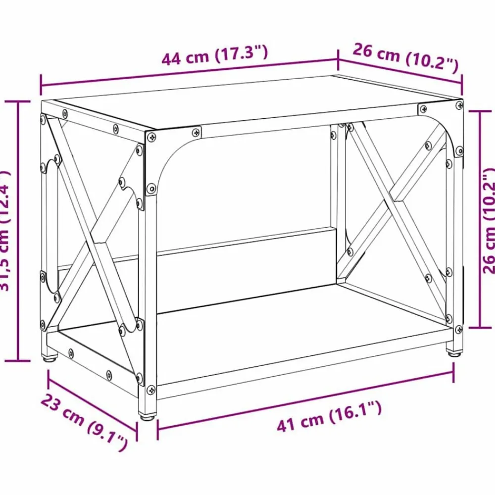 vidaXL Electrónica-Soporte para Impresora 44 x 26 x 31.5 cm