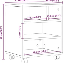 vidaXL Electrónica-Soporte para Impresora 41 x 32 x 48 cm