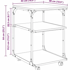 vidaXL Soporte para Impresora 43 x 48 x 64 cm Roble negro Hot
