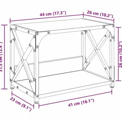vidaXL Soporte para Impresora 44 x 26 x 31.5 cm Roble negro Online