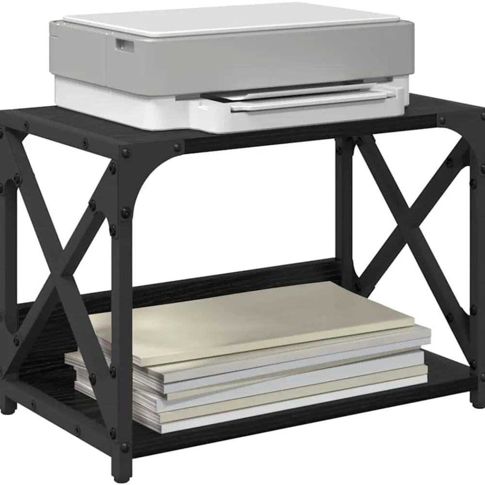 vidaXL Soporte para Impresora 44 x 26 x 31.5 cm Roble negro Online