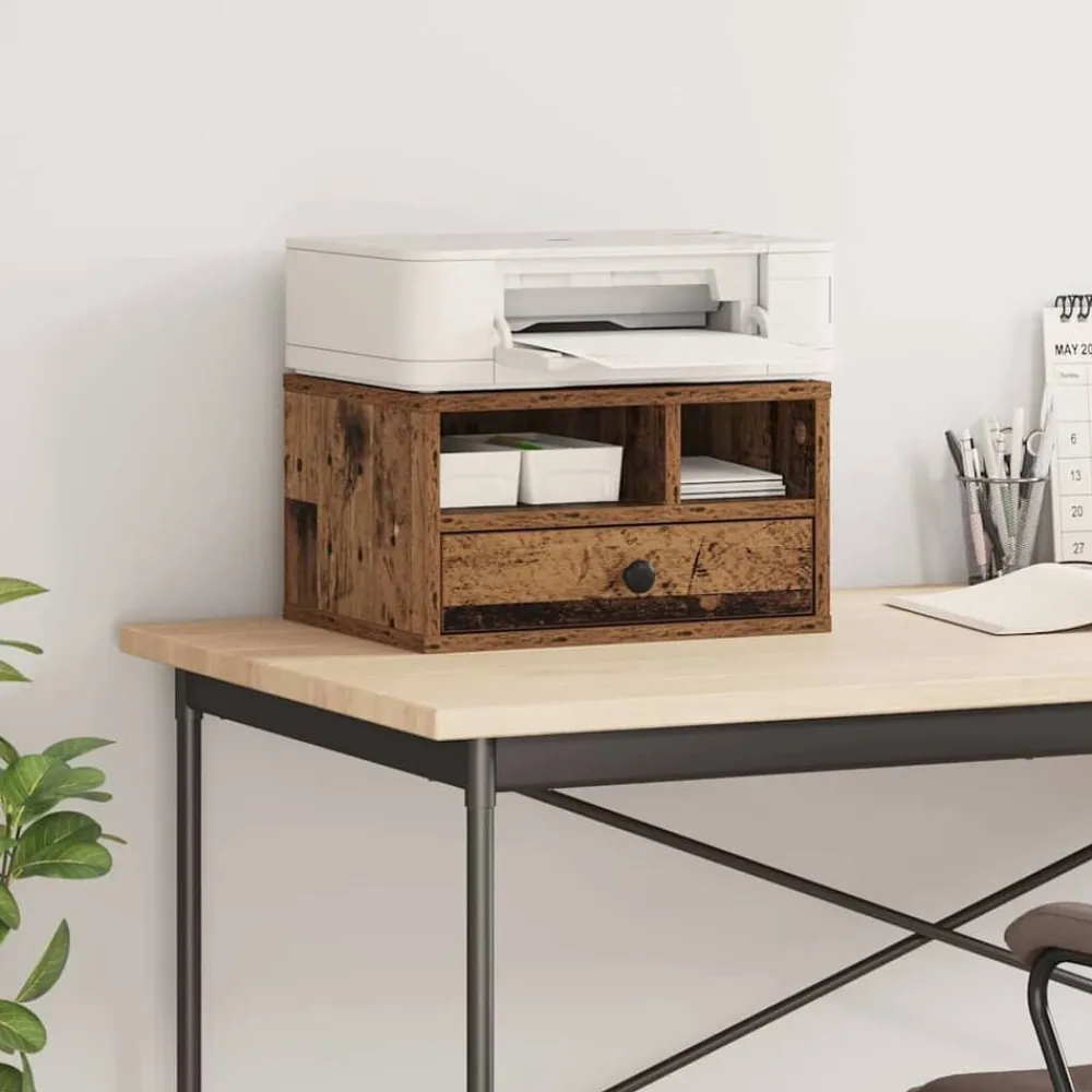 vidaXL Soporte para Impresora con cajón 40 x 32 x 24 cm Madera vieja Outlet