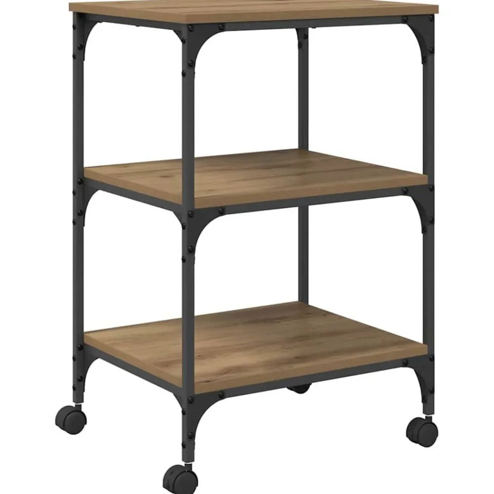 vidaXL Soporte para Impresora Roble artesanal 50 x 41 x 75 cm Roble artisan Clearance