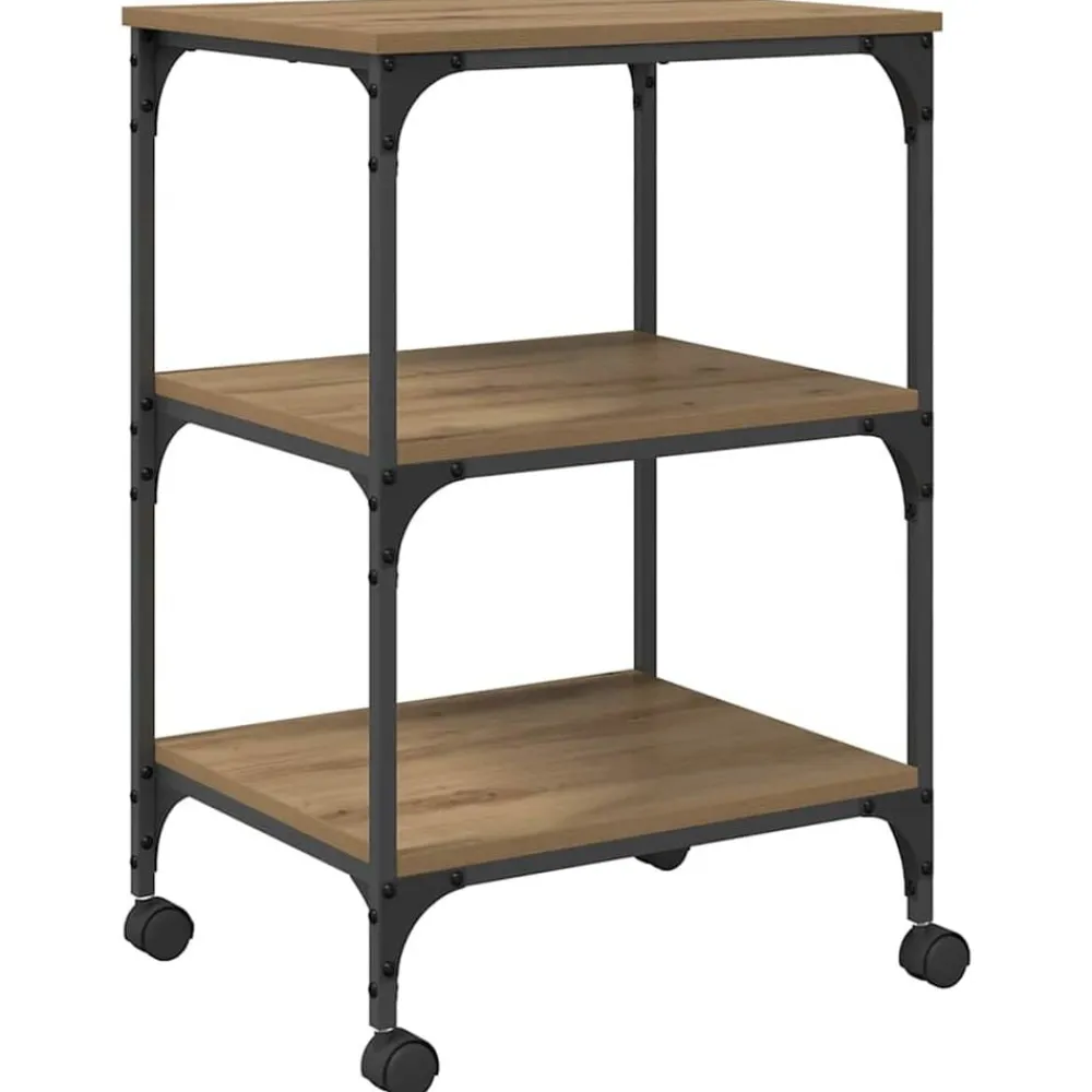 vidaXL Soporte para Impresora Roble artesanal 50 x 41 x 75 cm Roble artisan Clearance