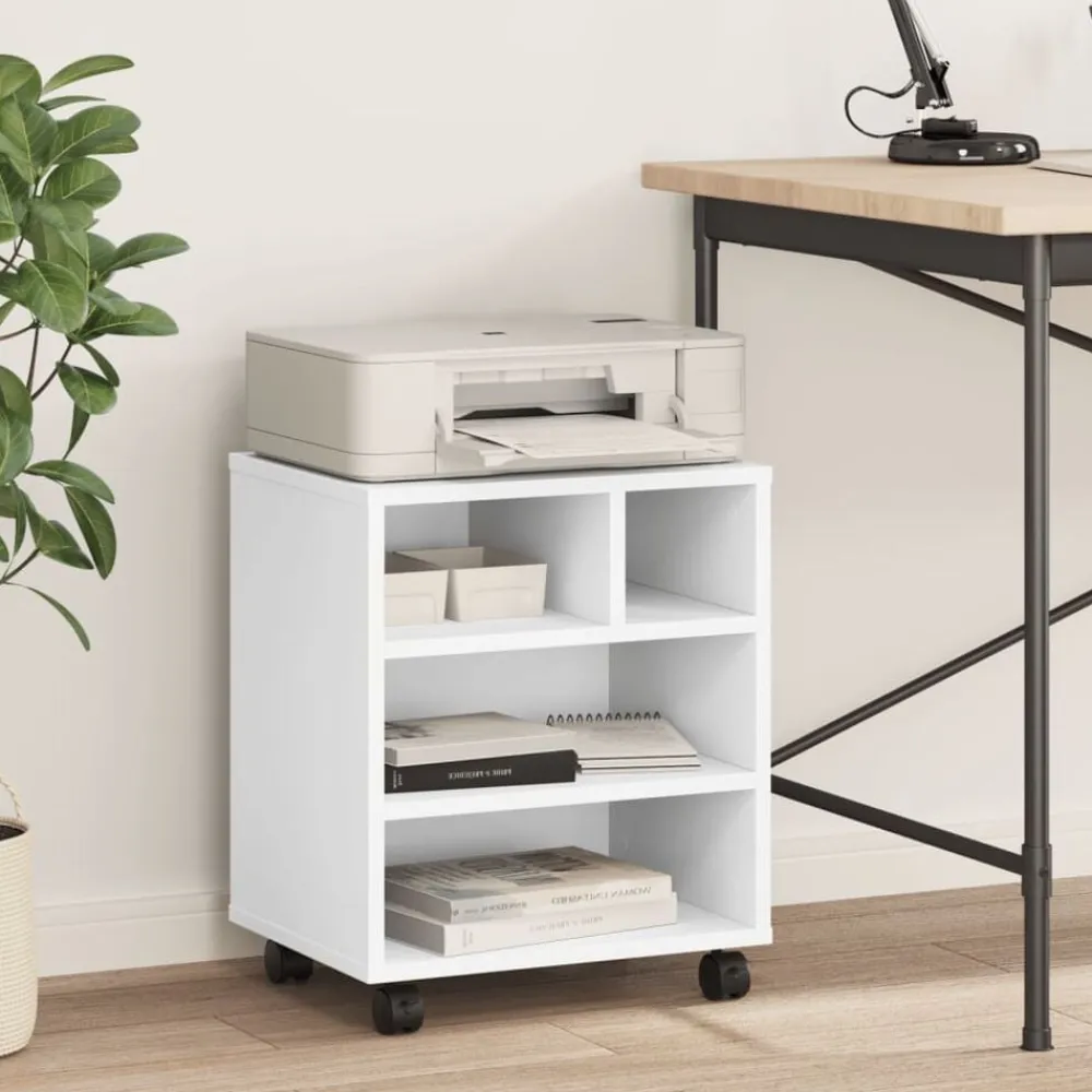 vidaXL Electrónica-Soporte para impresora con ruedas 41x32x48 cm