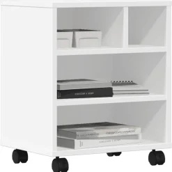 vidaXL Electrónica-Soporte para impresora con ruedas 41x32x48 cm