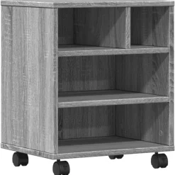 vidaXL Soporte para impresora con ruedas 41x32x48 cm Gris sonoma Outlet