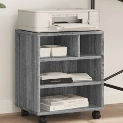 vidaXL Soporte para impresora con ruedas 41x32x48 cm Gris sonoma Outlet