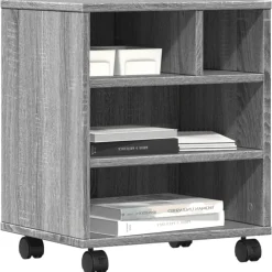vidaXL Soporte para impresora con ruedas 41x32x48 cm Gris sonoma Outlet