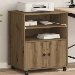 vidaXL Soporte para Impresora Roble artesanal 60 x 48 x 74 cm Roble artisan Outlet