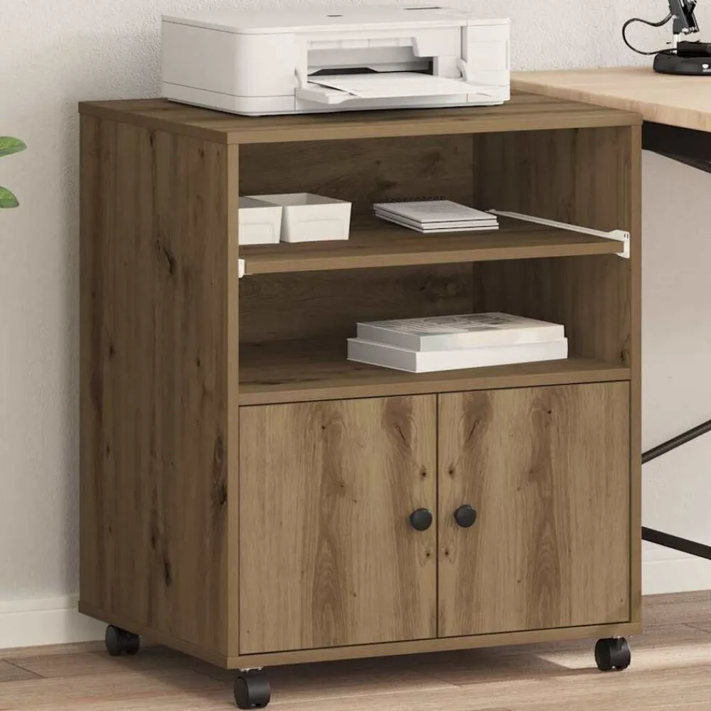 vidaXL Soporte para Impresora Roble artesanal 60 x 48 x 74 cm Roble artisan Outlet