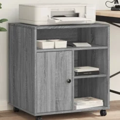vidaXL Soporte para impresora con ruedas 60x50x67 cm Gris sonoma