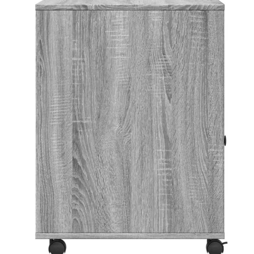 vidaXL Soporte para impresora con ruedas 60x50x67 cm Gris sonoma