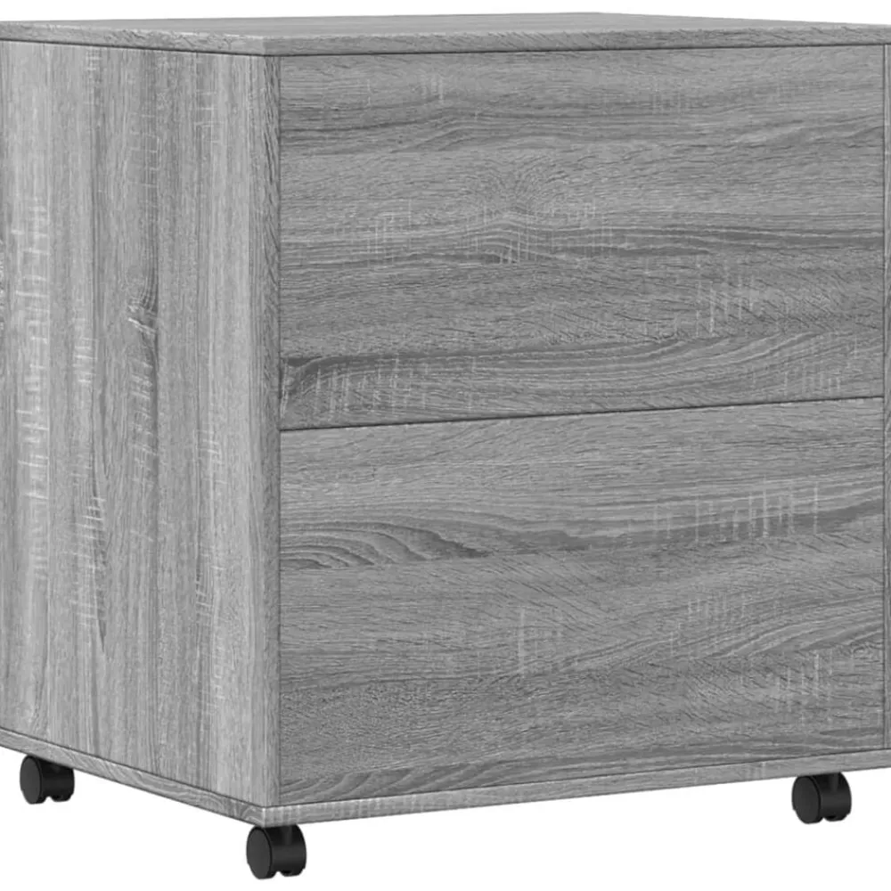 vidaXL Soporte para impresora con ruedas 60x50x67 cm Gris sonoma