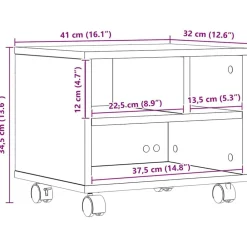 vidaXL Electrónica-Soporte para Impresora 41 x 32 x 34,5 cm