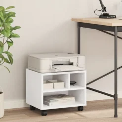 vidaXL Electrónica-Soporte para impresora con ruedas 41x32x34,5 cm