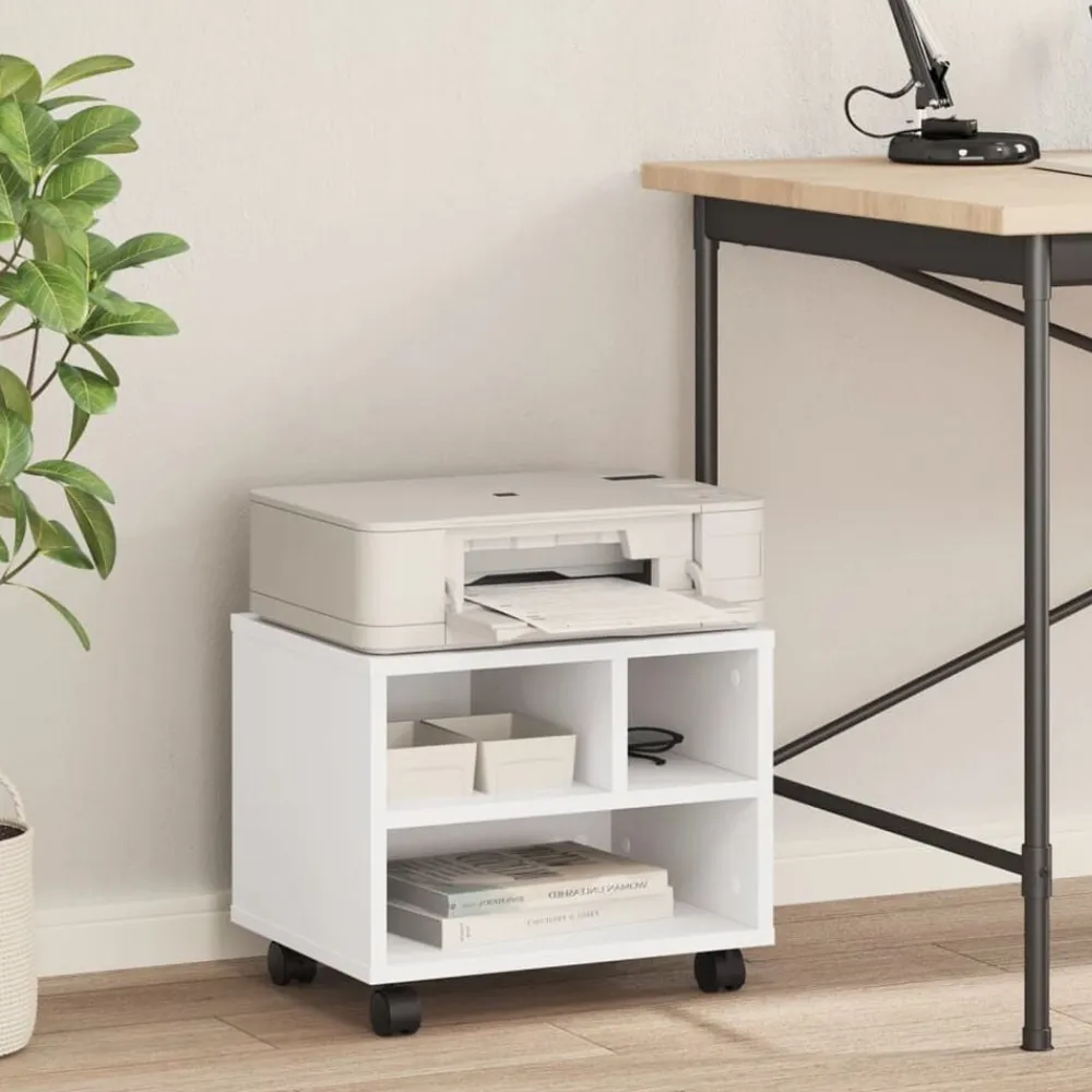 vidaXL Electrónica-Soporte para impresora con ruedas 41x32x34,5 cm