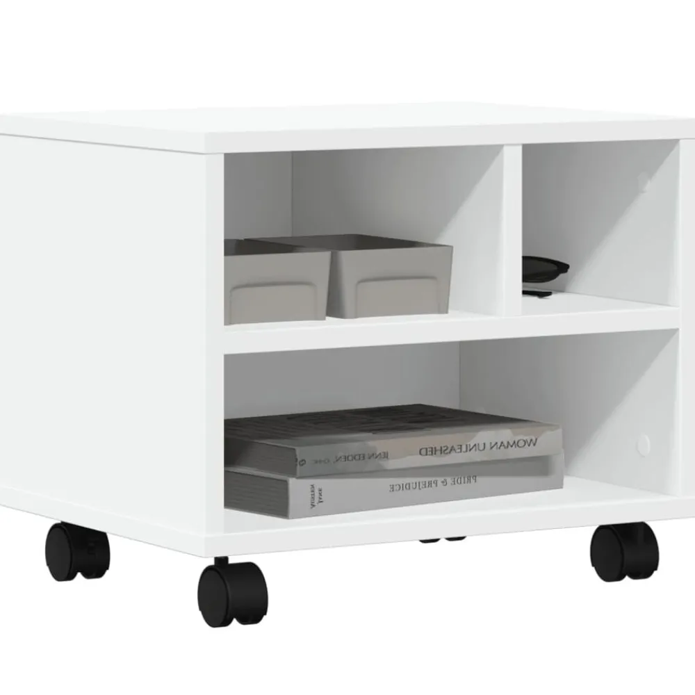 vidaXL Electrónica-Soporte para impresora con ruedas 41x32x34,5 cm