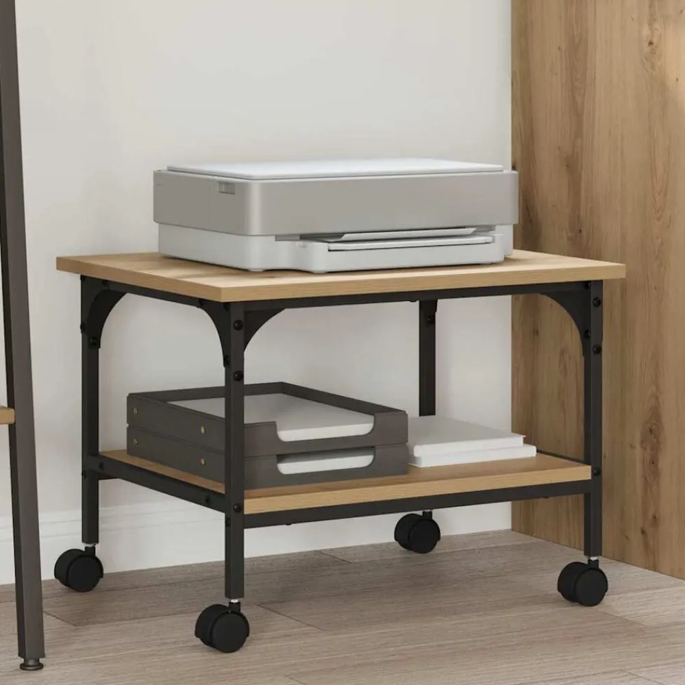 vidaXL Electrónica-Soporte para Impresora Roble artesanal 50 x 40 x 38 cm
