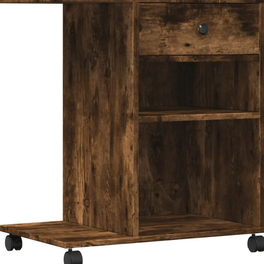 vidaXL Soporte para impresora con ruedas 60x40x68,5 cm Roble ahumado Best
