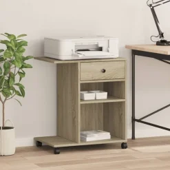 vidaXL Soporte para impresora con ruedas 60x40x68,5 cm Roble Sonoma Sale