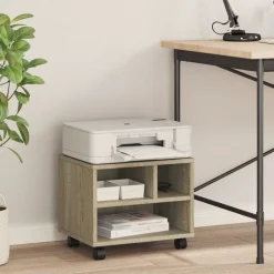 vidaXL Soporte para impresora con ruedas 41x32x34,5 cm Roble Sonoma Online