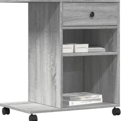 vidaXL Soporte para impresora con ruedas 60x40x68,5 cm Gris sonoma Best