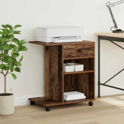 vidaXL Electrónica-Soporte para Impresora con cajón Madera vieja 60 x 40 x 68.5 cm