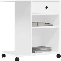 vidaXL Soporte para impresora con ruedas 60x40x68,5 cm Blanco Online