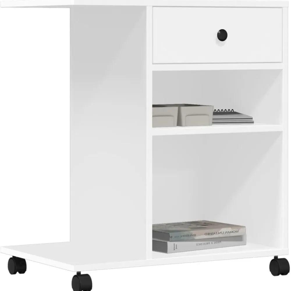 vidaXL Soporte para impresora con ruedas 60x40x68,5 cm Blanco Online