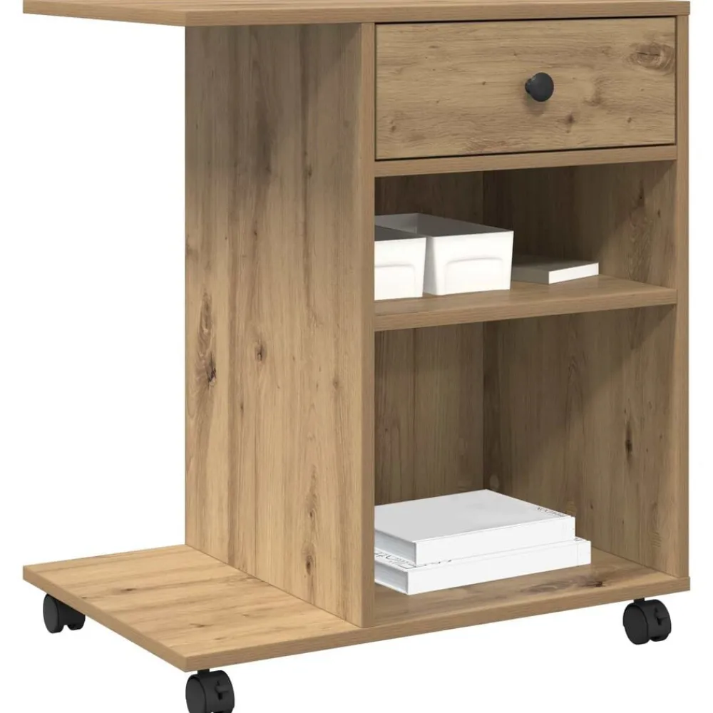 vidaXL Soporte para Impresora Liso Roble Artesanal 60 x 40 x 68.5 cm Roble artisan New