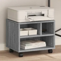 vidaXL Soporte para impresora con ruedas 41x32x34,5 cm Gris sonoma Sale