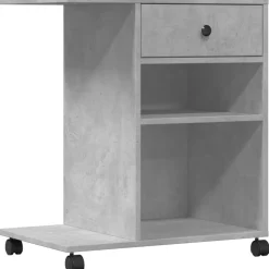 vidaXL Electrónica-Soporte para impresora con ruedas gris hormigón 60x40x68,5 cm